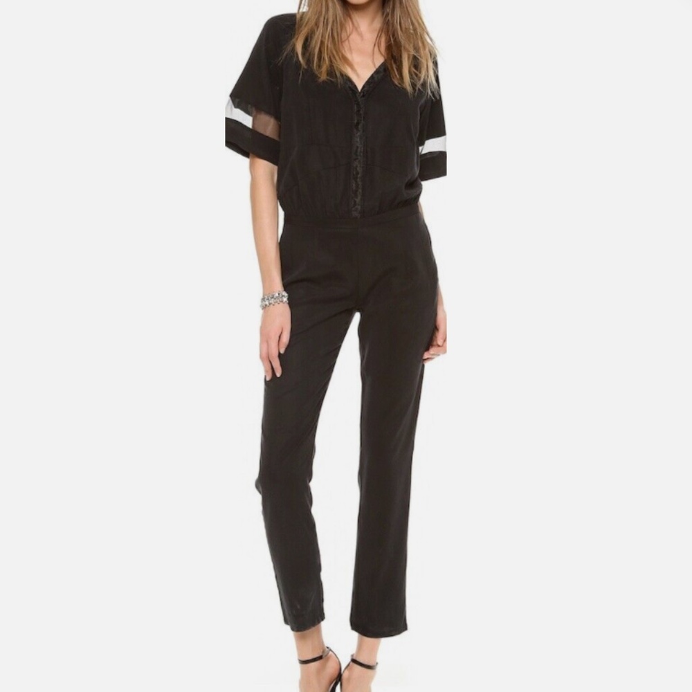 ElevenParis Women's Laurel Jumpsuit Black w/ Sheer Organza Back Small FR 36 NWT